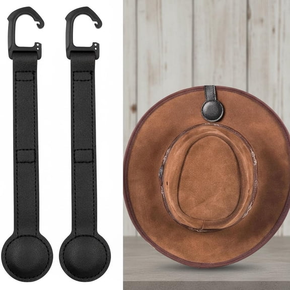 Cowboy Hat Holder, Leather Magnetic Cap Clip, Truck Car Seat Hat Organizer for Men and Women, for Car SUV Pickup Seat Back Headrest Storage