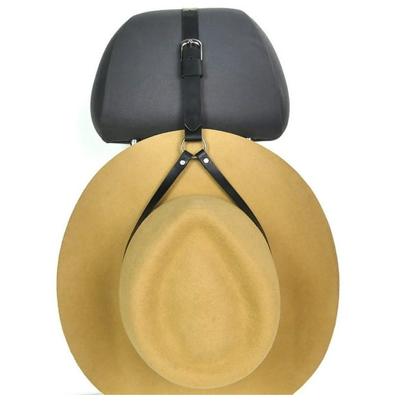 Cowboy Hat Holder for Truck, Hat Mounts for Car,Cowboy Hat Holder Rack,Hat Hanger for Seat Handmade From Full Grain Leather,Adjustable Strap for Car Organization,Minimalist Style,Travel Accessories