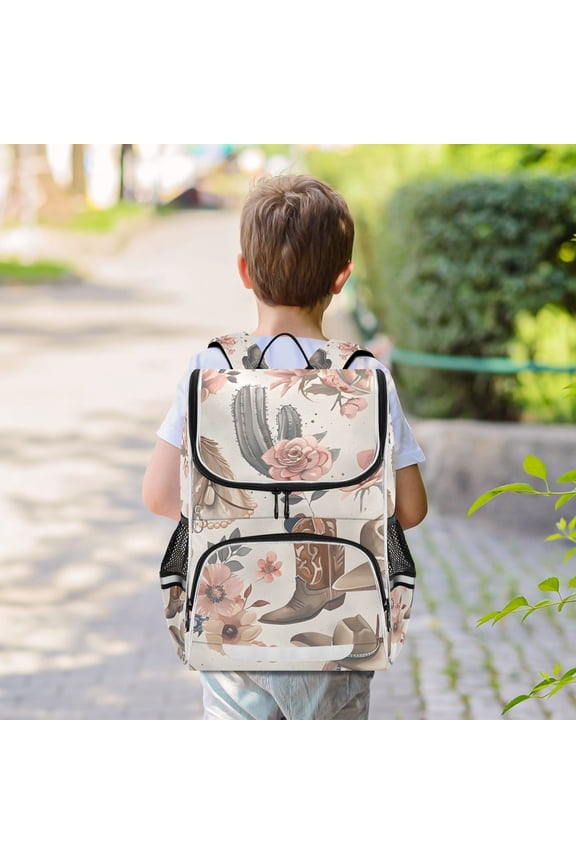 Cowboy Hat Horse Backpack Big Laptop Backpack Casual Daypack Quilted Large Capacity Large Bookbags