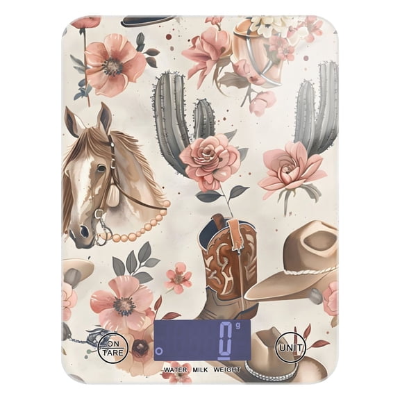 Cowboy Hat Horse Food Scale Digital Kitchen Scale Waterproof Grams Ounces lbs for Weight Loss