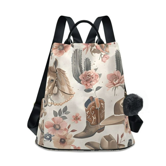 Cowboy Hat Horse Travel Laptops Backpack for Women Anti-theft Casual Work Bag Daypack Lightweight Laptop Bag