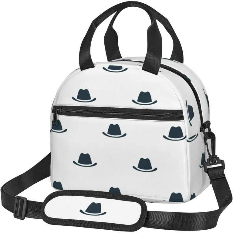 Cowboy Hat Insulated Lunch Bag with Shoulder Strap, Lunch Box for