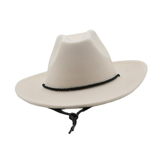 Cowboy Hat Jazz Hat Decor Cowgirl Hats for Wedding Holiday Stage Performance Beige