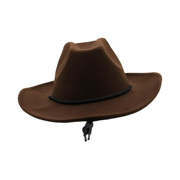 Cowboy Hat Jazz Hat Decor Cowgirl Hats for Wedding Holiday Stage Performance Brown