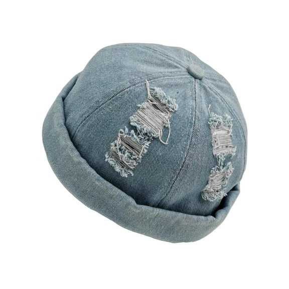 Cowboy Hat Lightweight Breathable Denim Ripped Hole Design Men Women Summer Hat Hat Street Style Headwear