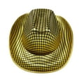 thumbnail image 1 of Cowboy Hat Lightweight Wide Brim Cap Jazz Hat for Men Women Bridesmaid Girls Gold, 1 of 9