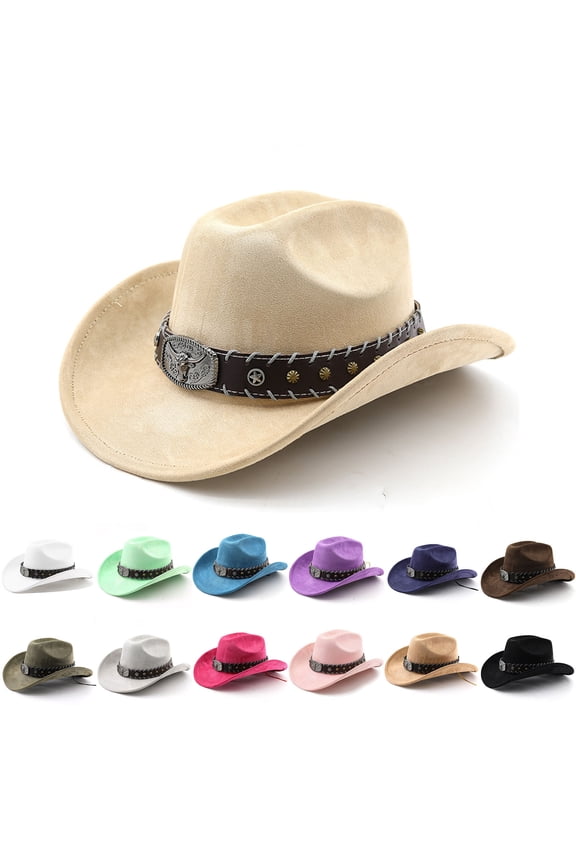 Cowboy Hat Men Western - Western Denim Curved Top Hat Woolen Big Brimmed Hat Autumn And Winter Style British Jazz Hat,Hot Pink,One Size