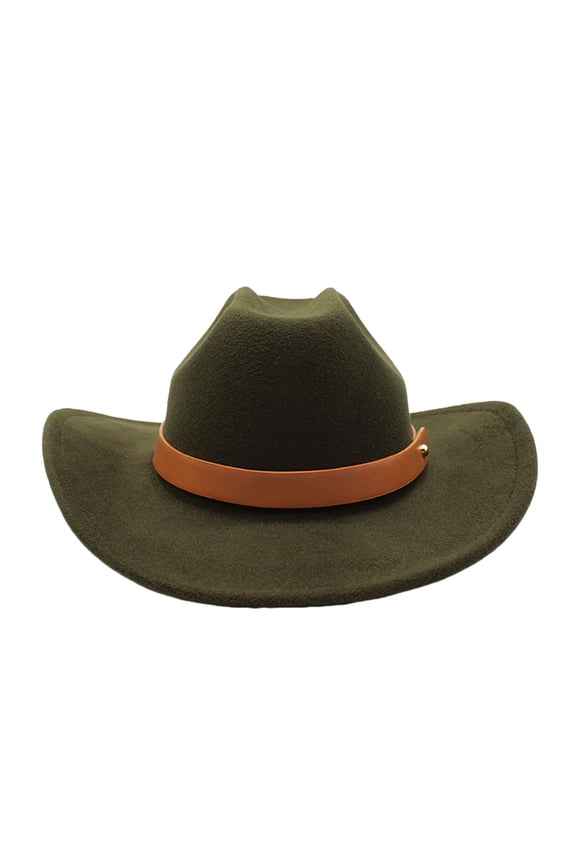 Glisme Cowboy Hat New Straight Cowboy Hat British Style Fedora Flat Top Black Top Hat Caps For Outdoor