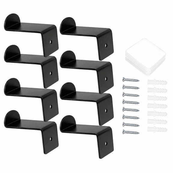 Kabuer Cowboy Hat Rack, 2.8 inch Wall Hooks for Baseball Caps, Western Room Decor, Black, 8 Pcs