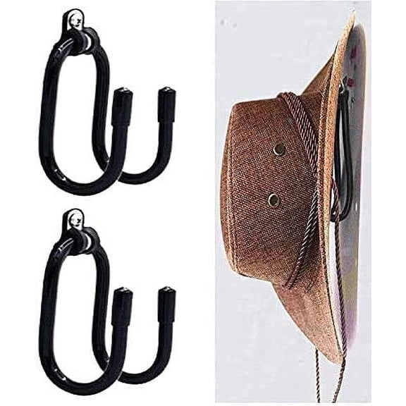 Cowboy Hat Rack Hat Holder Hat Organizer Hat Display Hat Hooks Hat storage Hat Wall Mount - Easy to Install - Screws Included - Easily Adjustable - Fit Any Hat - 2 Pack