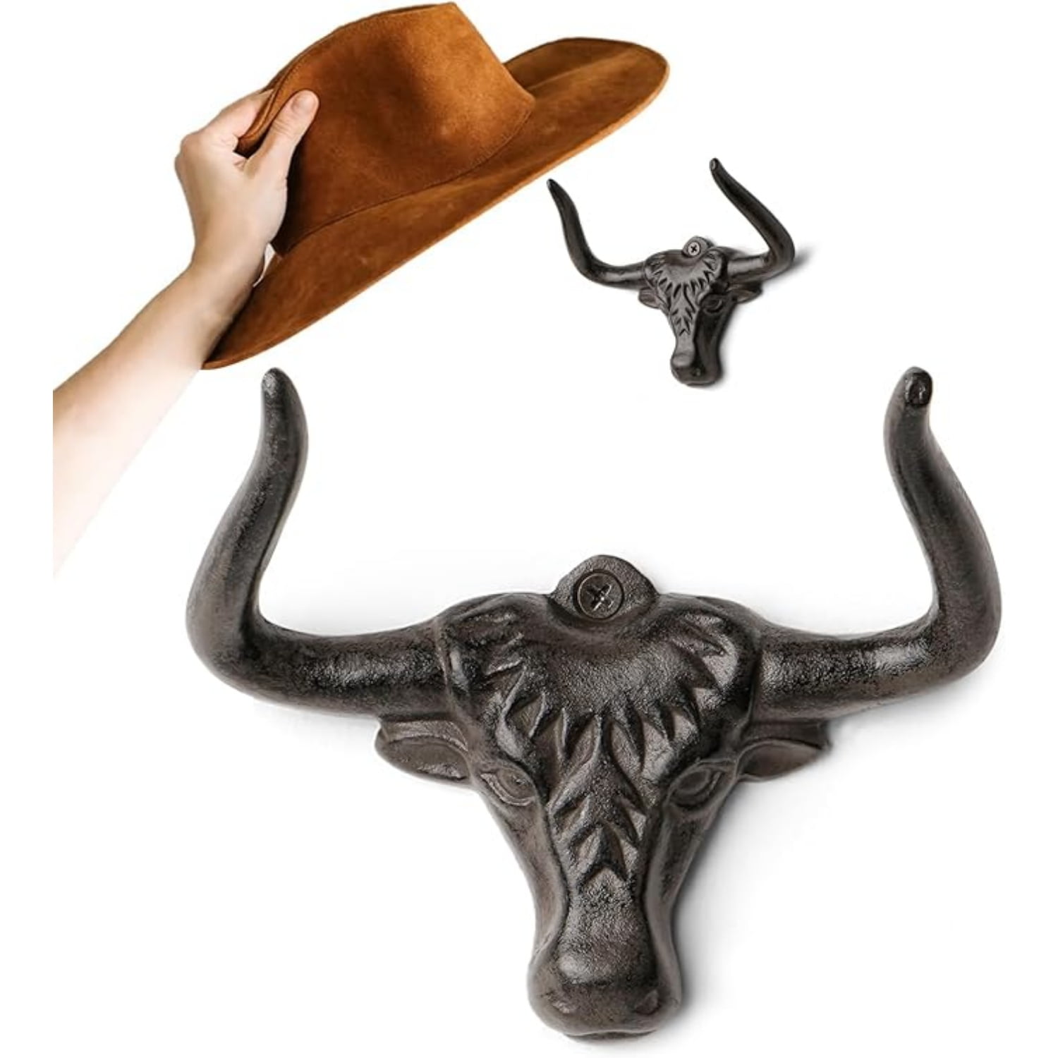 Cowboy Hat Rack for Wall Pack Modern Cast Iron Cowboy Hat Holder