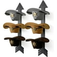 thumbnail image 1 of Cowboy Hat Rack for Wall Mount 6 Pieces Rustic Wood Arrow Design Hat Holder Cowboy Hat organizer Western Bedroom Decor Hat Storage Cowgirl Hat Hanger for Display and Organization Black, 1 of 12