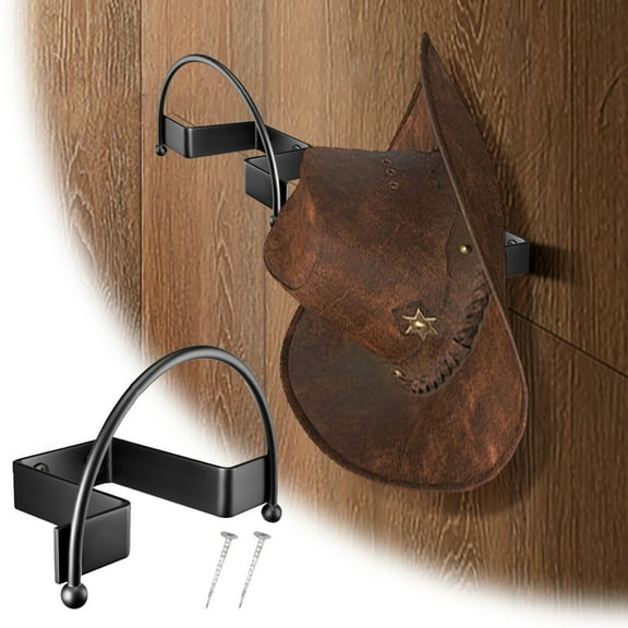 Cowboy Hat Rack Wall Mounted Western Style Hat Holder Organizer Non Damage Brim Design Baseball Cap Display Hanger For Home