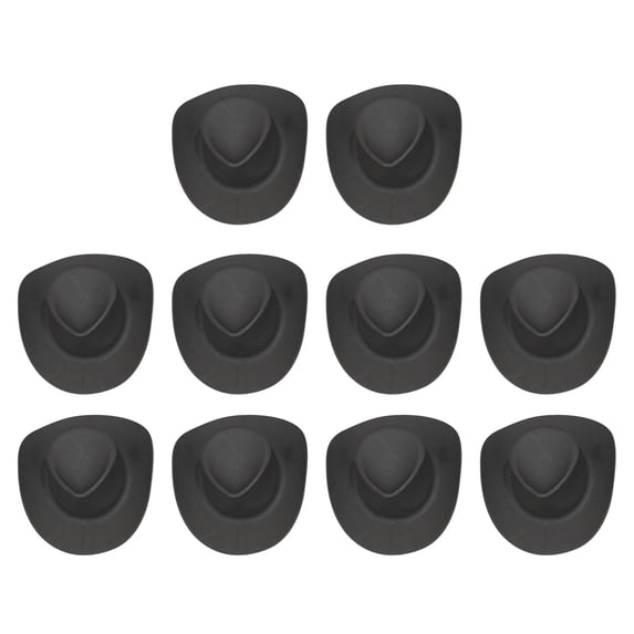 Cowboy Hat Shaped Bottle Toppers Mini Cowboy Hat Decor Set 10 Pcs Plastic Western Miniature Hat Decor for Bottle Toppers Cake Decorations Doll Crafts and Rodeo Party Supplies