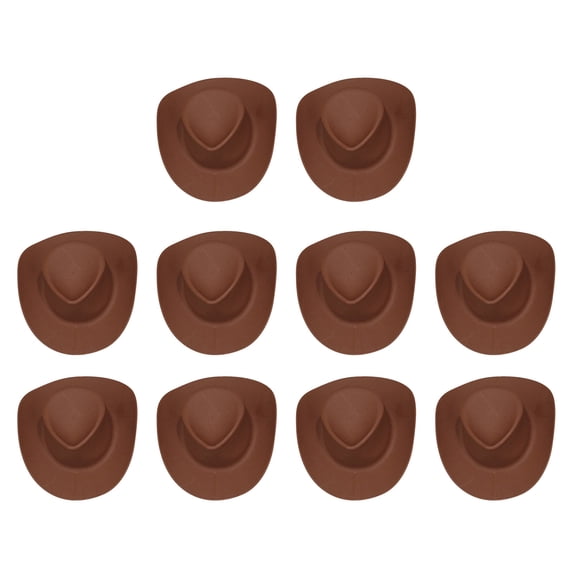 Cowboy Hat Shaped Bottle Toppers Mini Cowboy Hat Decor Set 10 Pcs Western Miniature Hat Decor for Bottle Toppers Cake Decorations Doll Crafts and Rodeo Party Supplies