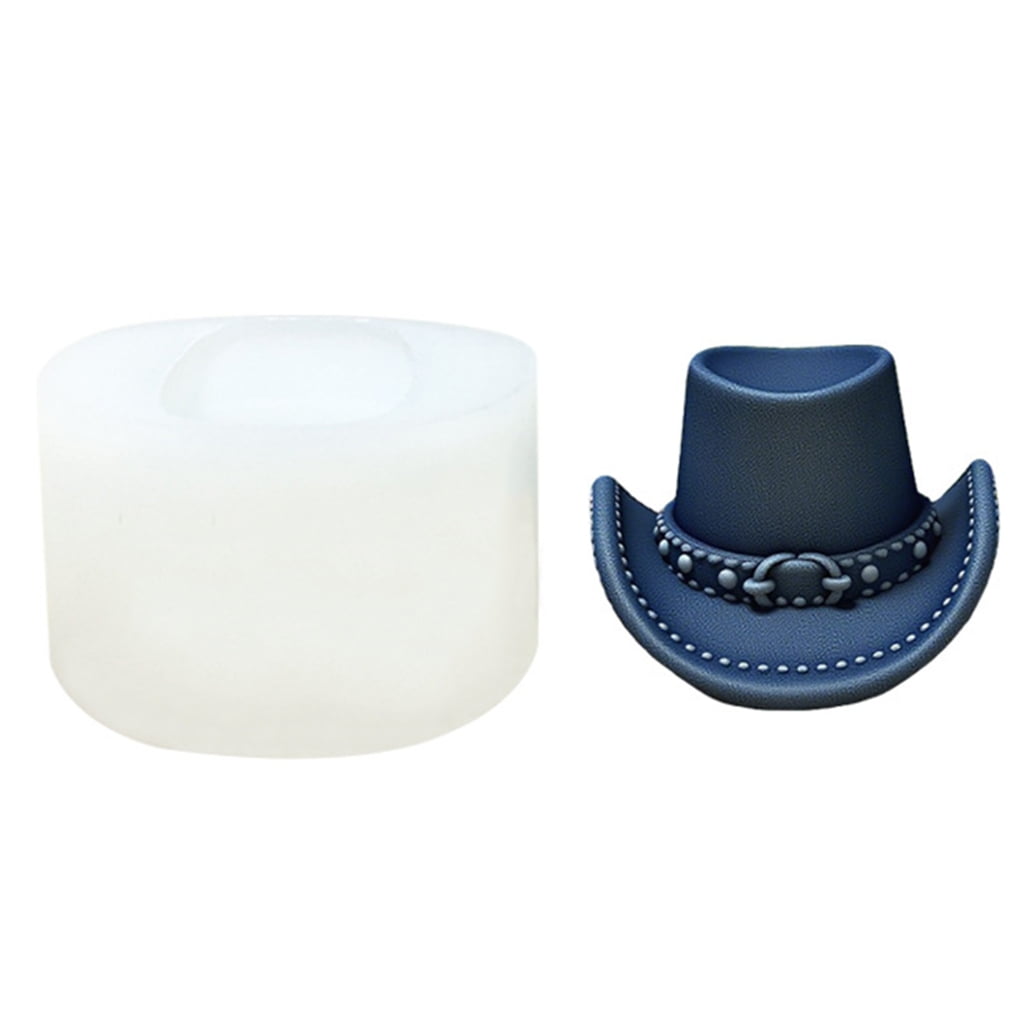 Cowboy Hat Silicone Molds for Epoxy Resin Making Candle Soap Temperature Resistant Easy Demolding Silicone Candle Mould