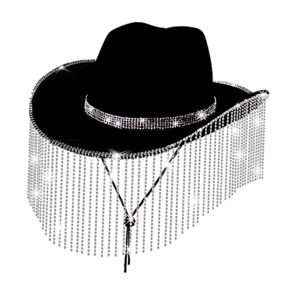 Cowboy Hat Stylish Comfortable Durable Sunhat for Carnival Festivals Parties Black