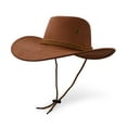 thumbnail image 1 of Cowboy Hat, Sun Hat Faux Felt Leather Suede Travel Cap Western Hat Outdoor Sun Protect Brown, 1 of 7