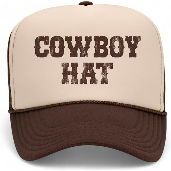 Cowboy Hat Trucker Hat | Vintage Trendy Funny Cowgirl Country Western Summer | Premium Mesh Foam Snapback For Men & Women Unisex
