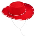 thumbnail image 1 of Cowboy Hat, Western Sheriff Costume Hats Wild West Wide Brim Cowgirl Headwear for Men Women Cosplay Party, Red, 1 of 5