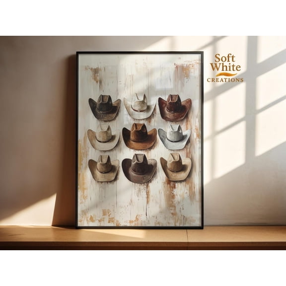 Cowboy Hat Western Wall Art Print, Unframed Paper Poster 8x10in