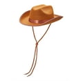 thumbnail image 1 of Cowboy Hat for Kids Girls Boys Wide Brim Hats Felt Western Cowgirl Hats for Cosplay Fancy Dress Dress-up Party, 1 of 7