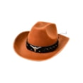 thumbnail image 1 of Cowboy Hat for Men Women Suede Western Leather Cowgirl Hats Uniex Hat,One Size, 1 of 4