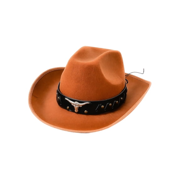 Cowboy Hat for Men Women Suede Western Leather Cowgirl Hats Uniex Hat,One Size
