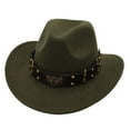 thumbnail image 1 of Cowboy Hats for Men Green Hats Classic Outdoor Fedora Hats Western Fashion One Size, 1 of 4