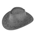 thumbnail image 1 of Cowboy Hat for Women Leather Cowboy Hat Grey Hat Womens Hats Fashion One Size, 1 of 1