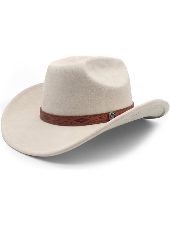Cowboy Hat for Women Men Wide Brim Cowboy Cowgirl Hats Western Suede Cattleman Cowboy Hats