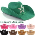 thumbnail image 1 of Cowboy Hat for Women Men Wide Brim Cowgirls Beach Cattleman Western Cowboys Hat, 1 of 6