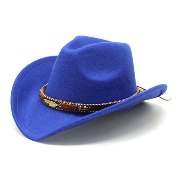Cowboy Hat for Women Men Wide Brim Hats Wool Felt Western Cowgirl Hats for Cosplay Fancy Dress Dress-up Party