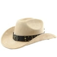 thumbnail image 1 of Cowboy Hat for Women Men with Shapeable Wide Brim Western Suede Hat for Cowboys and Cowgirls, 1 of 7