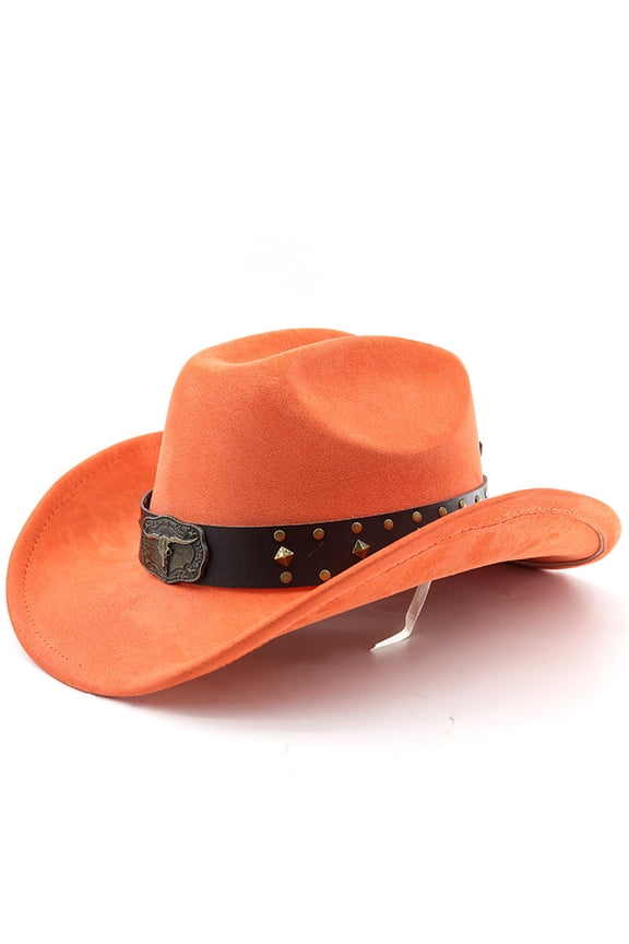 Cowboy Hat for Women Men with Shapeable Wide Brim Western Suede Hat for Cowboys and Cowgirls