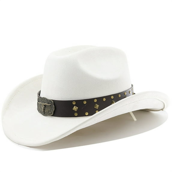 Cowboy Hat for Women Men with Shapeable Wide Brim Western Suede Hat for Cowboys and Cowgirls