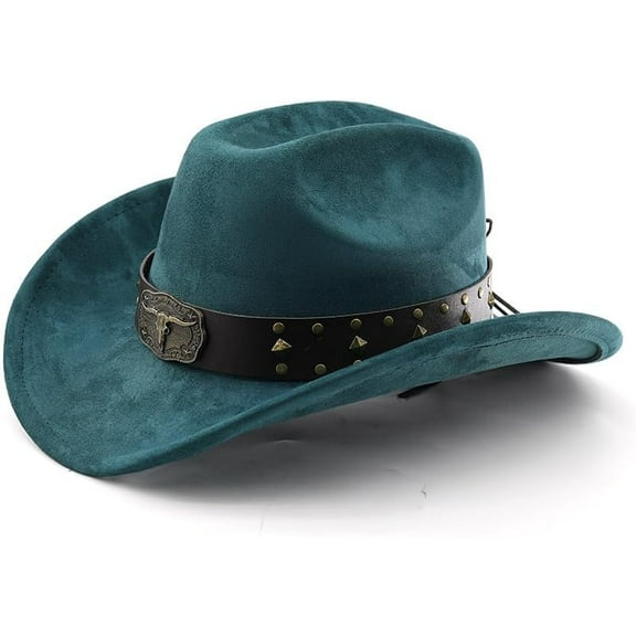 Cowboy Hat for Women Men with Shapeable Wide Brim Western Suede Hat for Cowboys and Cowgirls