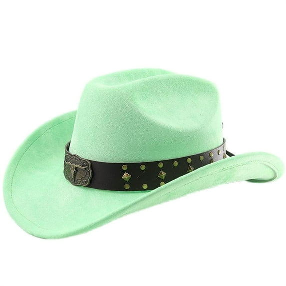 Cowboy Hat for Women Men with Shapeable Wide Brim Western Suede Hat for Cowboys and Cowgirls
