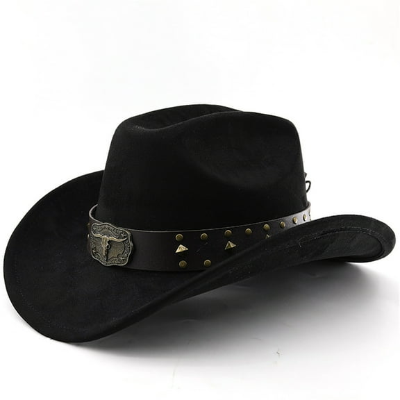 Cowboy Hat for Women Men with Shapeable Wide Brim Western Suede Hat for Cowboys and Cowgirls