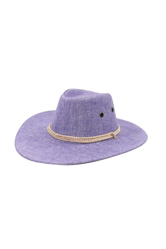 Cowboy Hat for Women and Men BWASD Classic Western Roll Up Cowgirls Cap Wide Brim Beach Sun Hats with Drawstring Parties and Outdoor Activities Pink