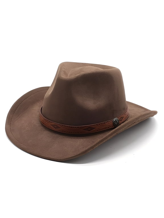 Cowboy Hat for Women and Men Western Suede Hat Panama Hat Cowboy & Cowgirl Hat Felt Wide Brim Women Men Fedora Hats