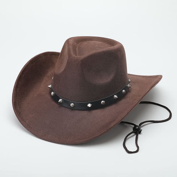 Cowboy Hat for Women and Men Wide Brim Western Cowboy Cowgirl Hat with Belt Buckle Rolled up Caps