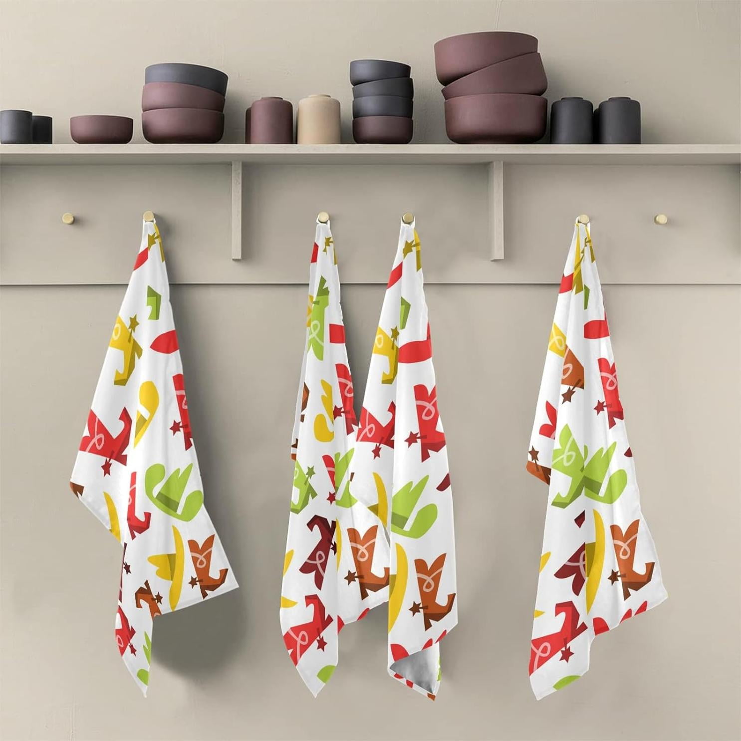 ALAZA Big Ben Dish Towels – Set Of 6, 11x11 Inch, Fast-Drying Polyester, London UK Themed Kitchen Towels