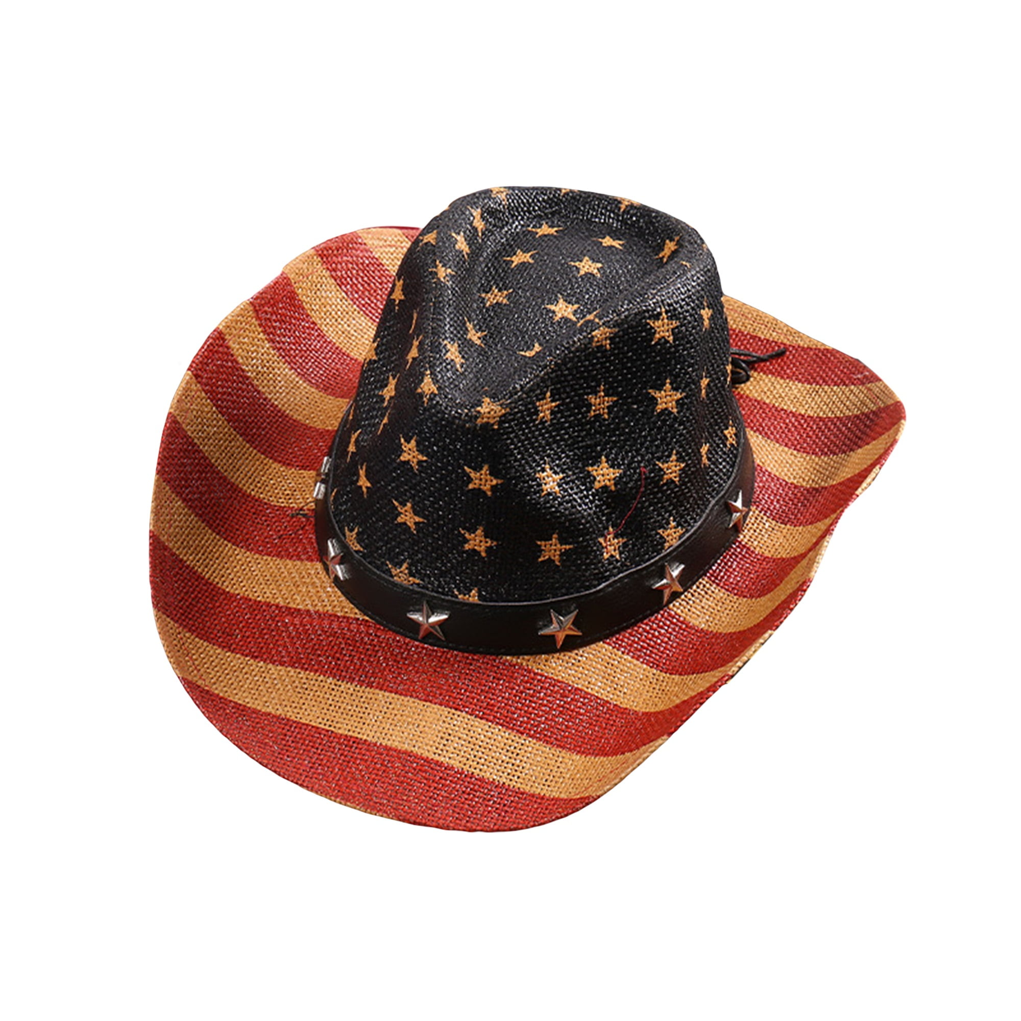 Cowboy Hats, Classic American Flag Stars Stripes Summer Sunhat Western