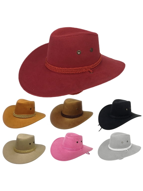 Cowboy Hats Faux Suede Men Women Wide Brim Cowgirl Hat Western Cowboy Hat Adult Cowboy Party