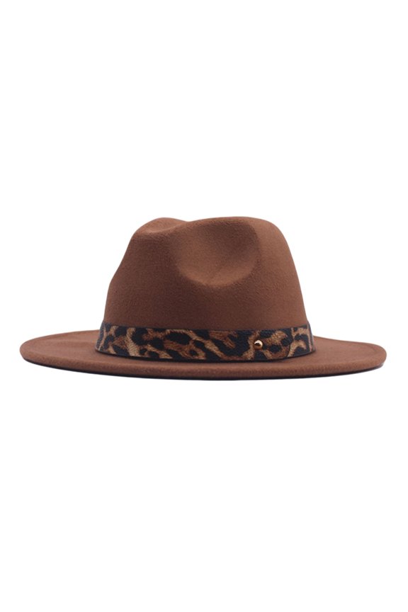 Cowboy Hats For Women Wide Brim Sun Hats For Women UV Protection Men Leopard Western Wide Brim Solid Brown
