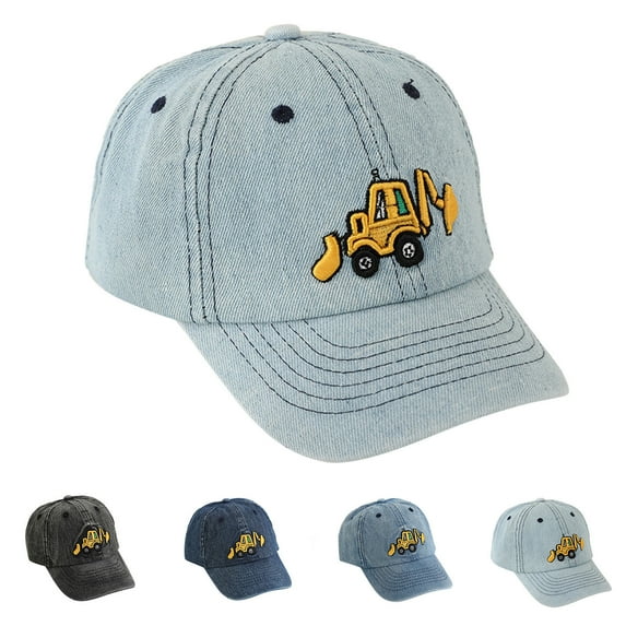 Cowboy Hats for Kids Cute Embroidery Truck Hat Kids Baseball Cap Adjustable Cotton Washed Vintage Vehicle Cap for Boys Girls