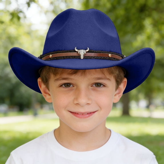 Cowboy Hats for Kids Party Cowboy Hats for Kids Vintage Wide Brim Felt Cowboy Hat Girls Cowgirl Hat with Belt Buckle