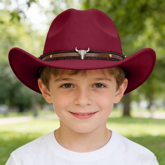 Cowboy Hats for Kids Party Western Cowboy Hat for Kids Girls with Buckle Blet Cowgirl Hat Wide Brim Fedora Hat Rodeo Party Hats