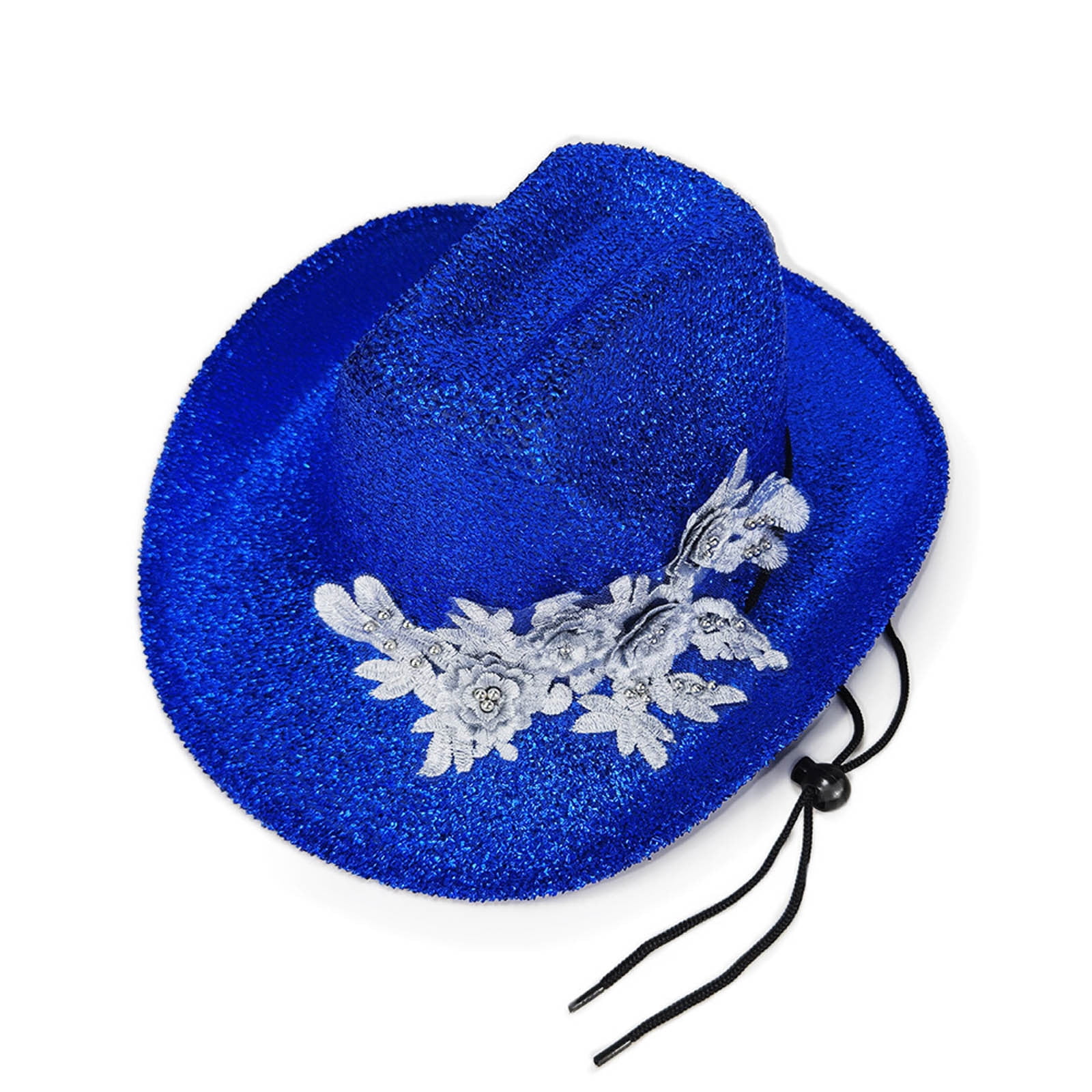 7151 Women\'s Western Cowboy Hat Rhinestone Wide Brim Cowgirl Hat Dark Blue Blue Rhinestone Cowgirl Hat - Etsy main image 2